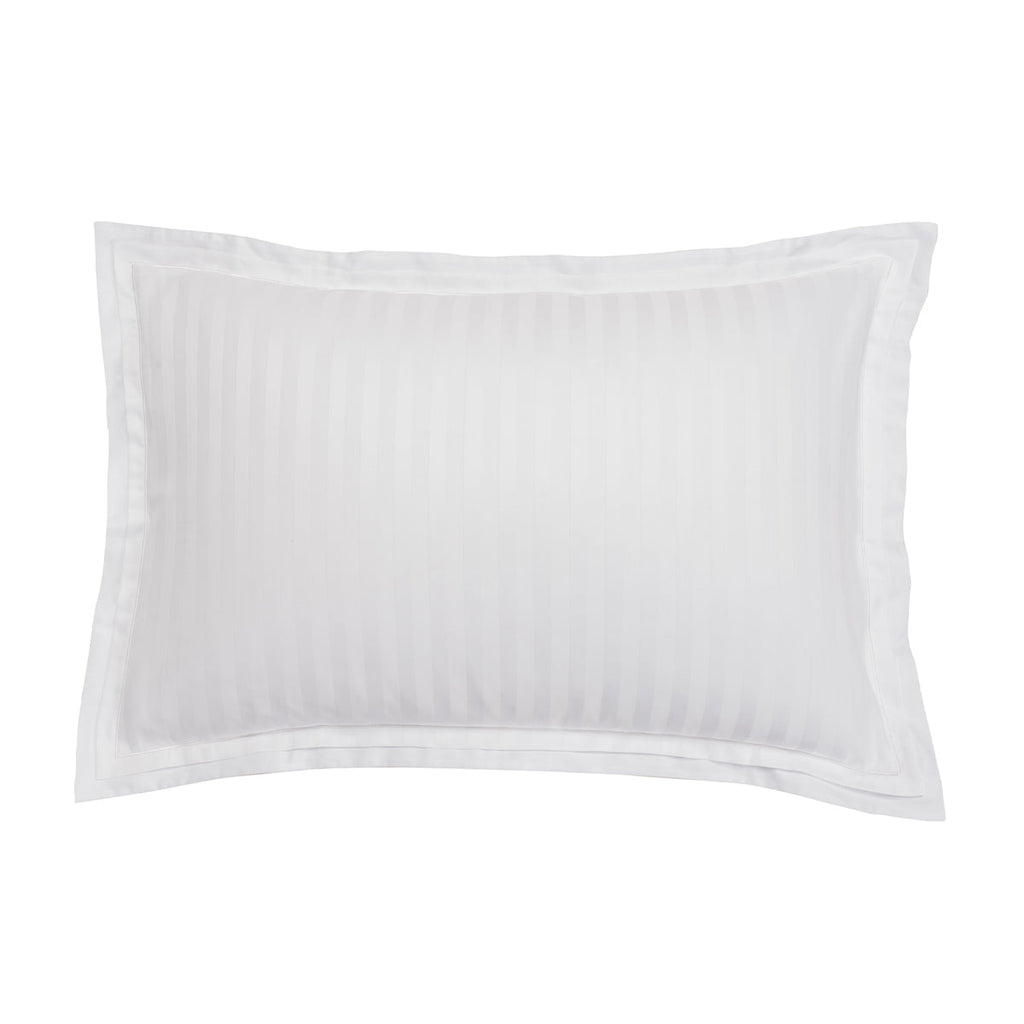 Satin Uni Jacquard - Taie D'Oreiller - Blanc