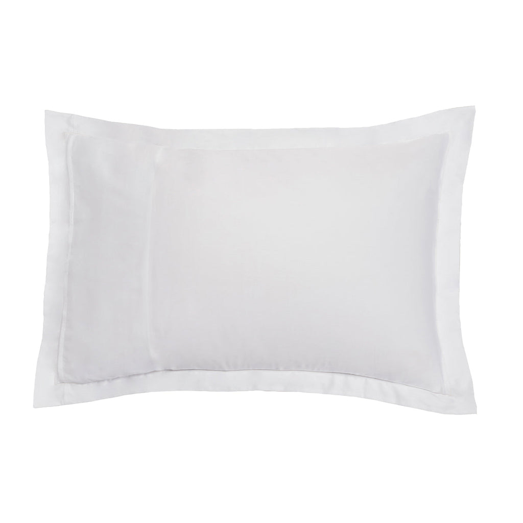 Satin Uni Jacquard - Taie D'Oreiller - Blanc