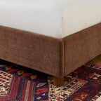 Lit Coffre Taijo - Velours Marron - Sommier Inclus