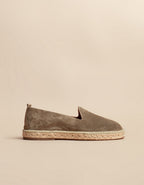 Espadrilles Plates Taormina - Cuir Daim Kaki - Homme