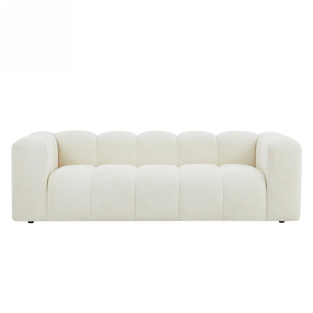 Tasta - Canapé Droit Fixe 3 Places - Tissu Beige