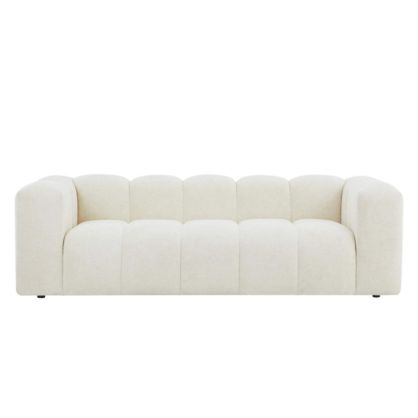 Tasta - Canapé Droit Fixe 3 Places - Tissu Beige