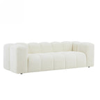 Tasta - Canapé Droit Fixe 3 Places - Tissu Beige