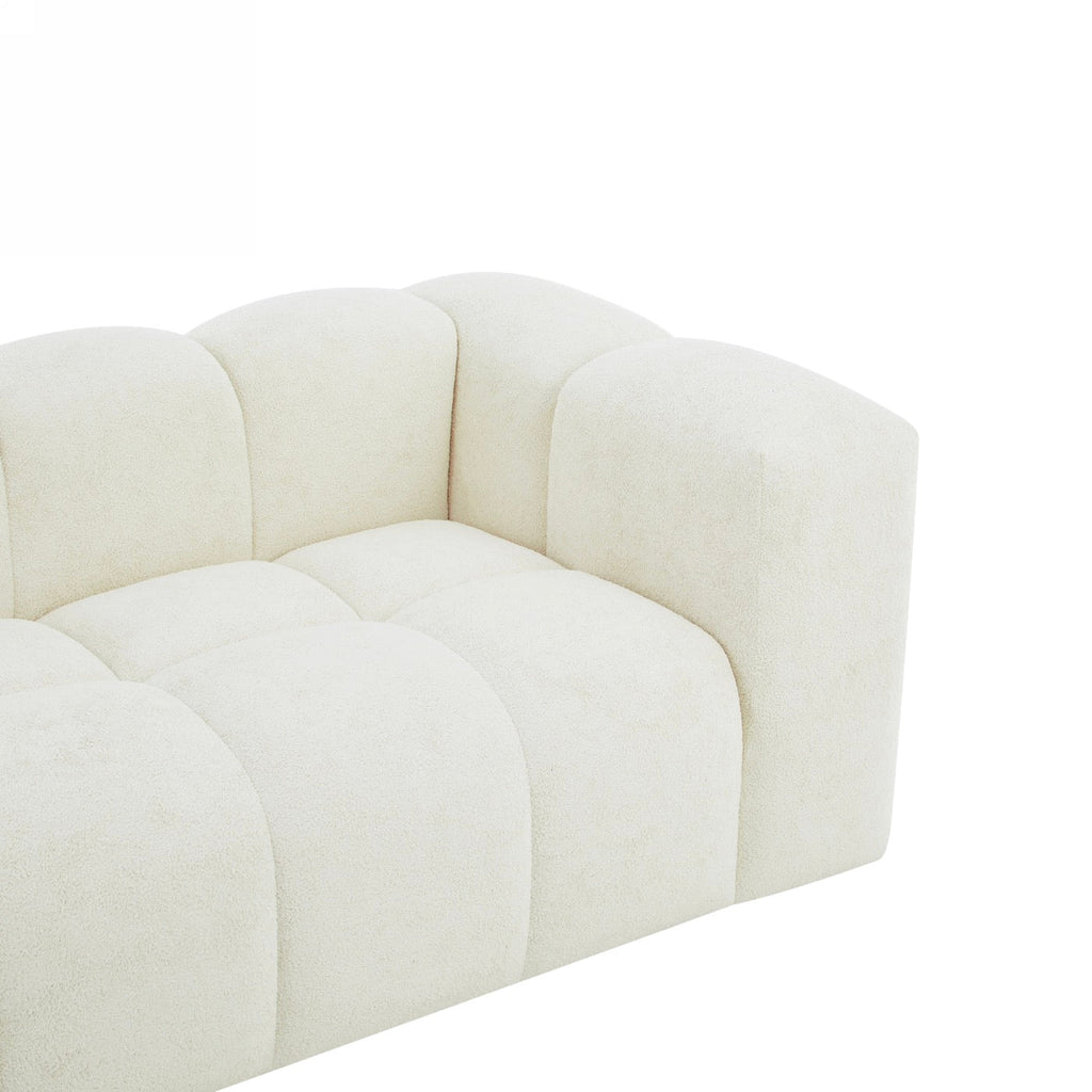 Tasta - Canapé Droit Fixe 3 Places - Tissu Beige