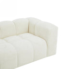 Tasta - Canapé Droit Fixe 3 Places - Tissu Beige