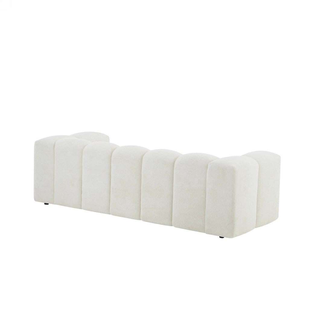 Tasta - Canapé Droit Fixe 3 Places - Tissu Beige
