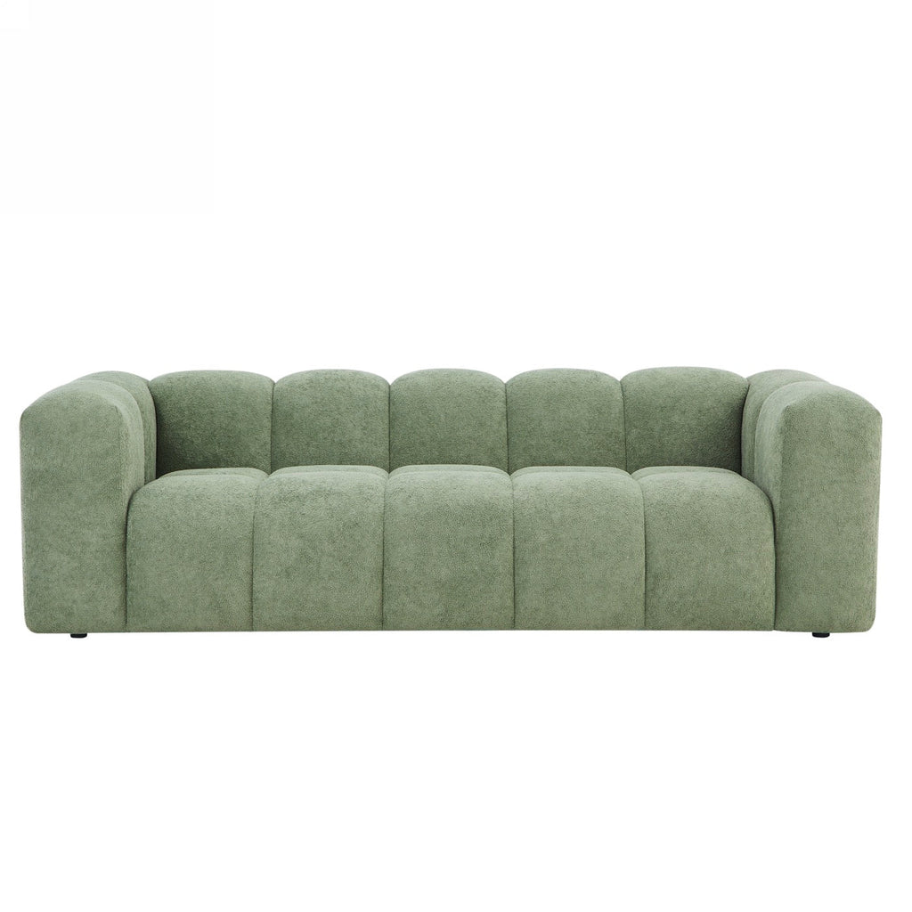 Tasta - Canapé Droit Fixe 3 Places - Tissu Vert