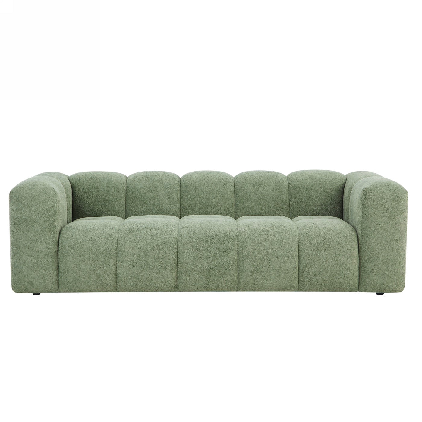Tasta - Canapé Droit Fixe 3 Places - Tissu Vert