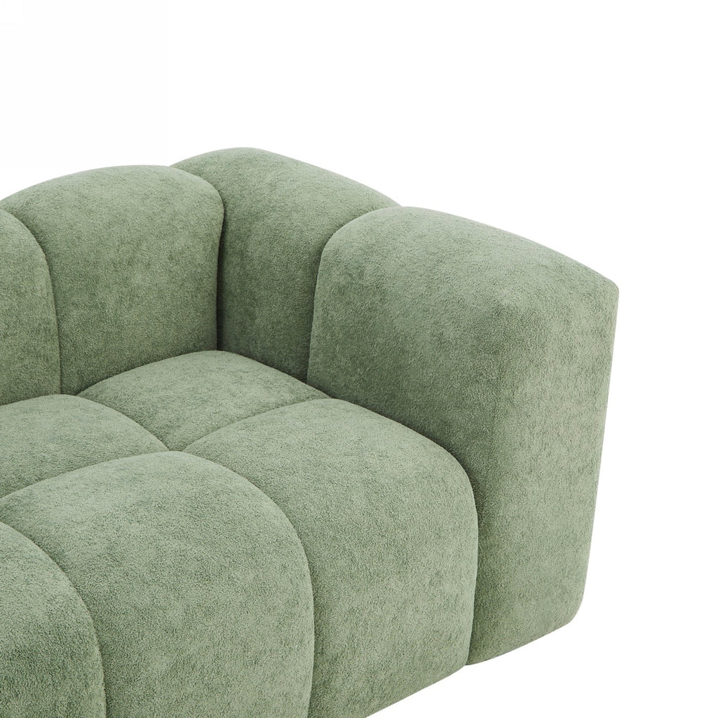 Tasta - Canapé Droit Fixe 3 Places - Tissu Vert