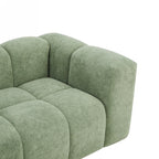 Tasta - Canapé Droit Fixe 3 Places - Tissu Vert