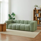 Tasta - Canapé Droit Fixe 3 Places - Tissu Vert