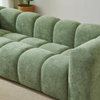 Tasta - Canapé Droit Fixe 3 Places - Tissu Vert