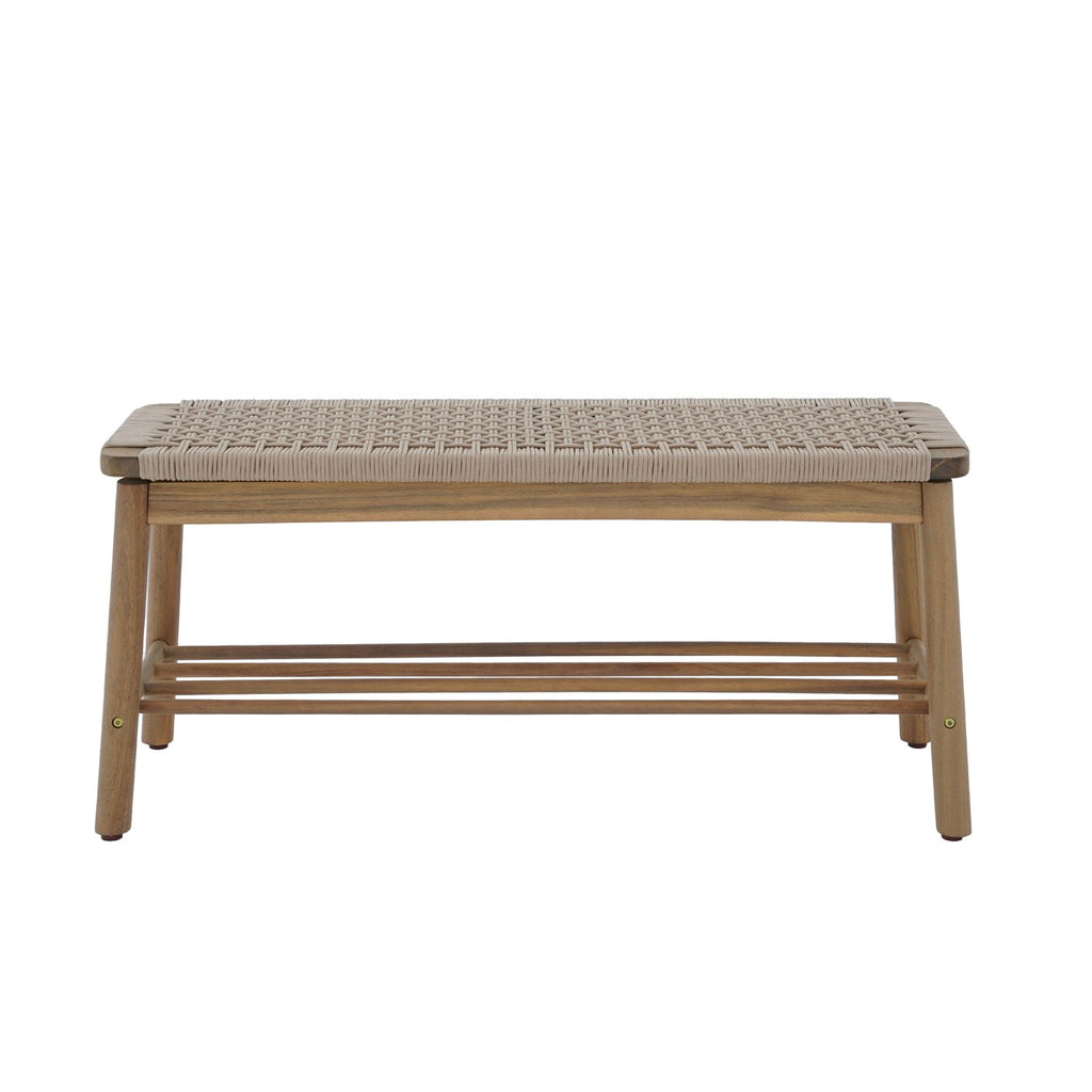 Tavao - Banc Intérieur Et Extérieur - Bois D'Acacia Et Corde Beige