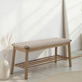 Tavao - Banc Intérieur Et Extérieur - Bois D'Acacia Et Corde Beige