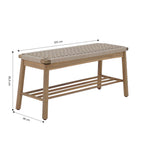 Tavao - Banc Intérieur Et Extérieur - Bois D'Acacia Et Corde Beige