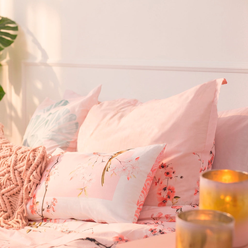 Taie D'Oreiller Chinoiserie Rose - Multicolore