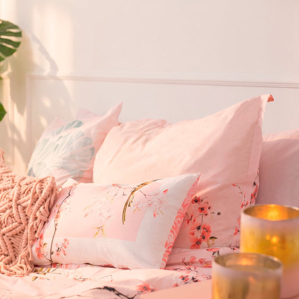 Taie D'Oreiller Chinoiserie Rose - Multicolore