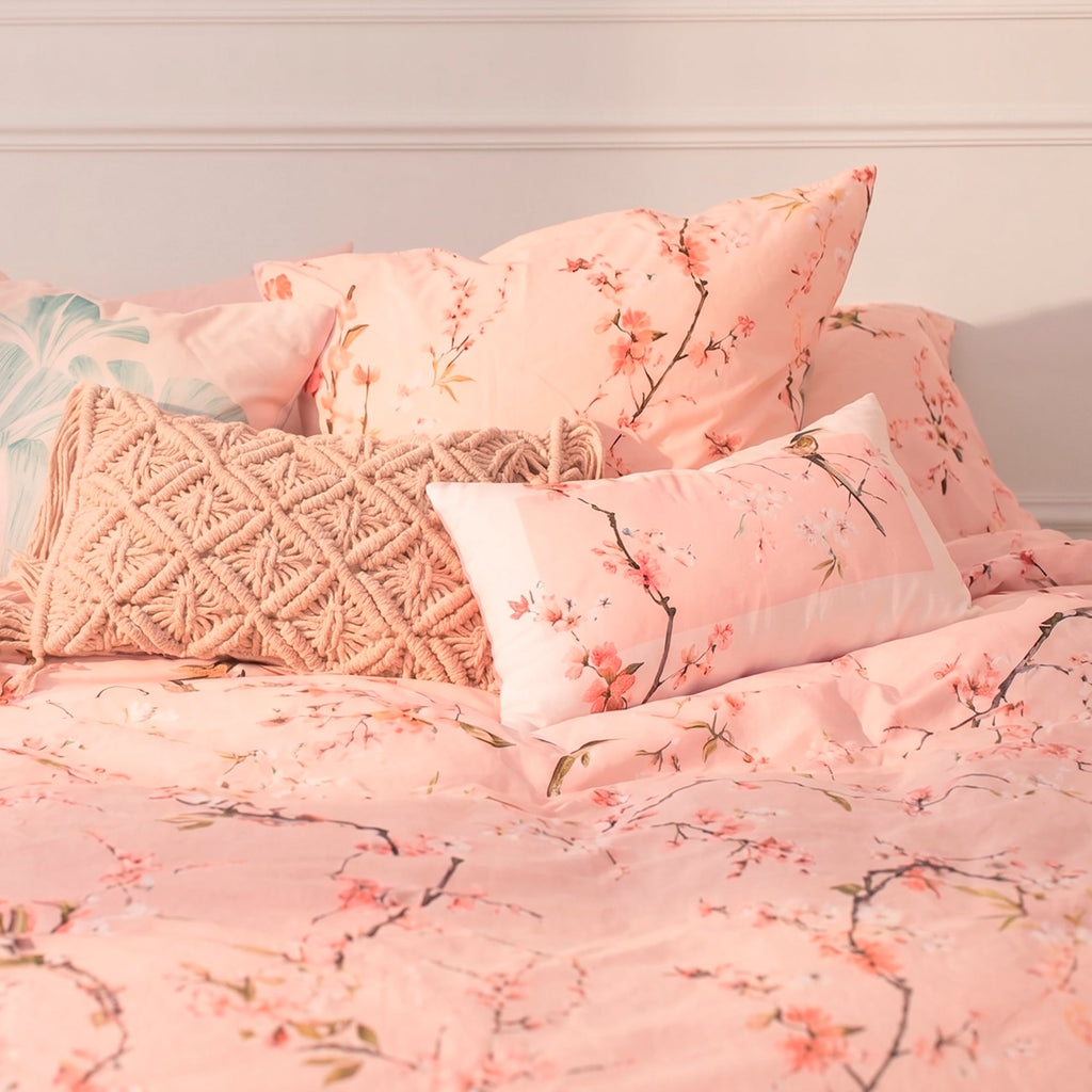 Housse De Couette Chinoiserie Rose - Multicolore