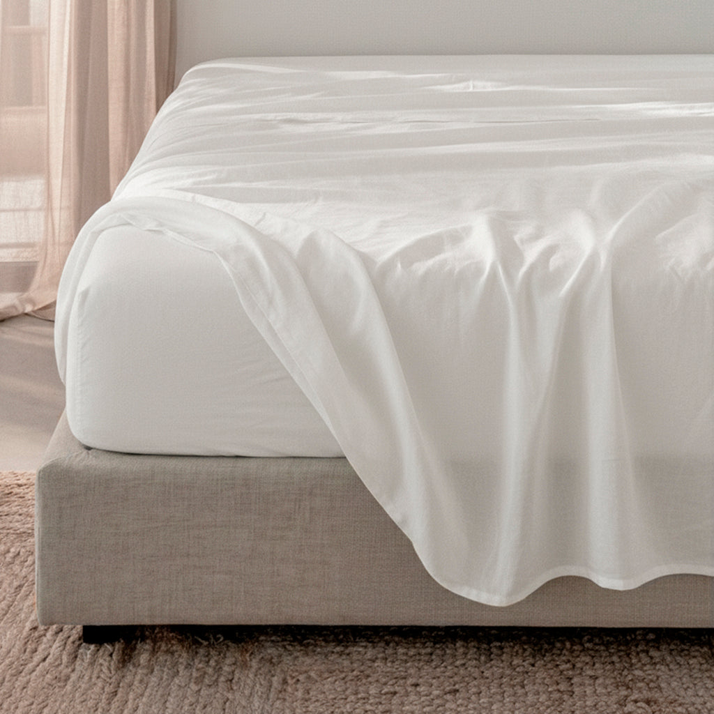 Drap-Housse Basic Percale 200 fils - Blanc