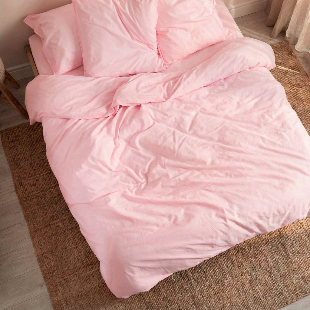 Housse De Couette Basic - Rose Pâle