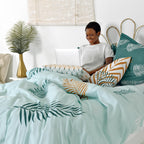 Housse De Couette Foliage Mint - Multicolore