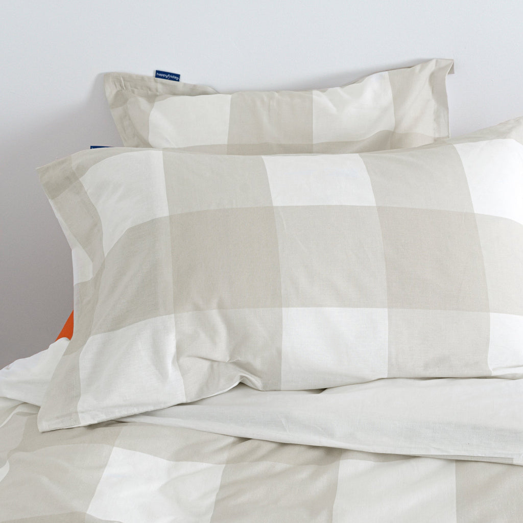 Taie D'Oreiller Gingham - Beige