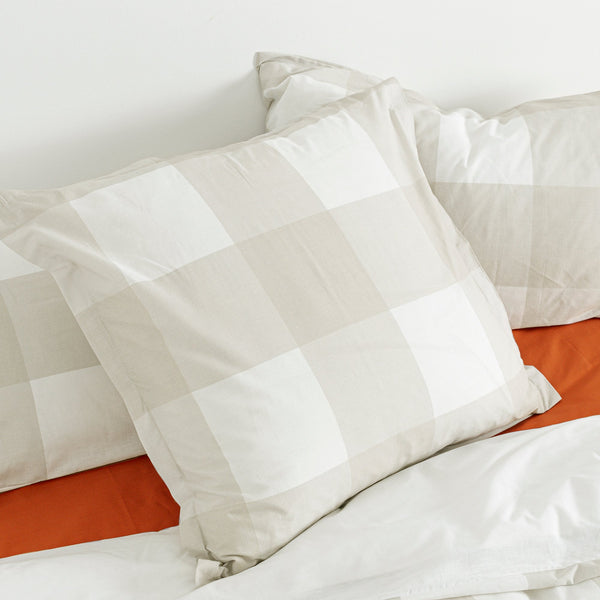 Taie D'Oreiller Gingham - Beige