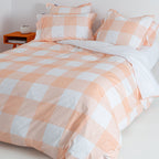 Housse De Couette Gingham - Pêche