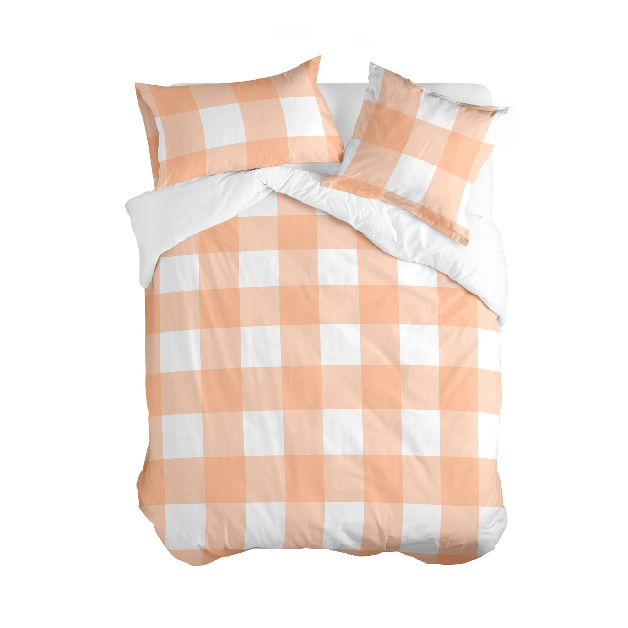 Housse De Couette Gingham - Pêche