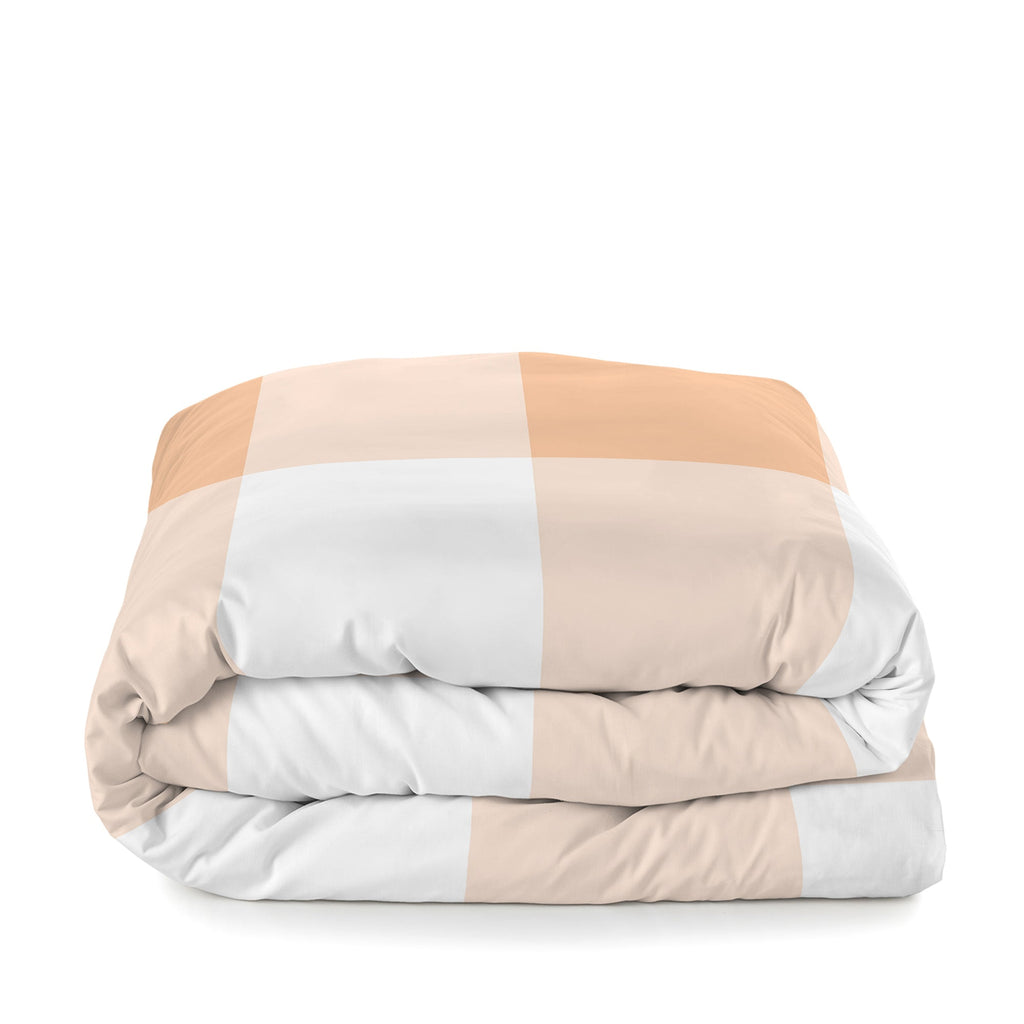 Housse De Couette Gingham - Pêche