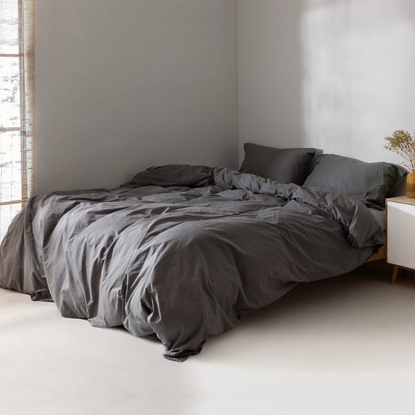 Housse De Couette Basic - Gris Foncé