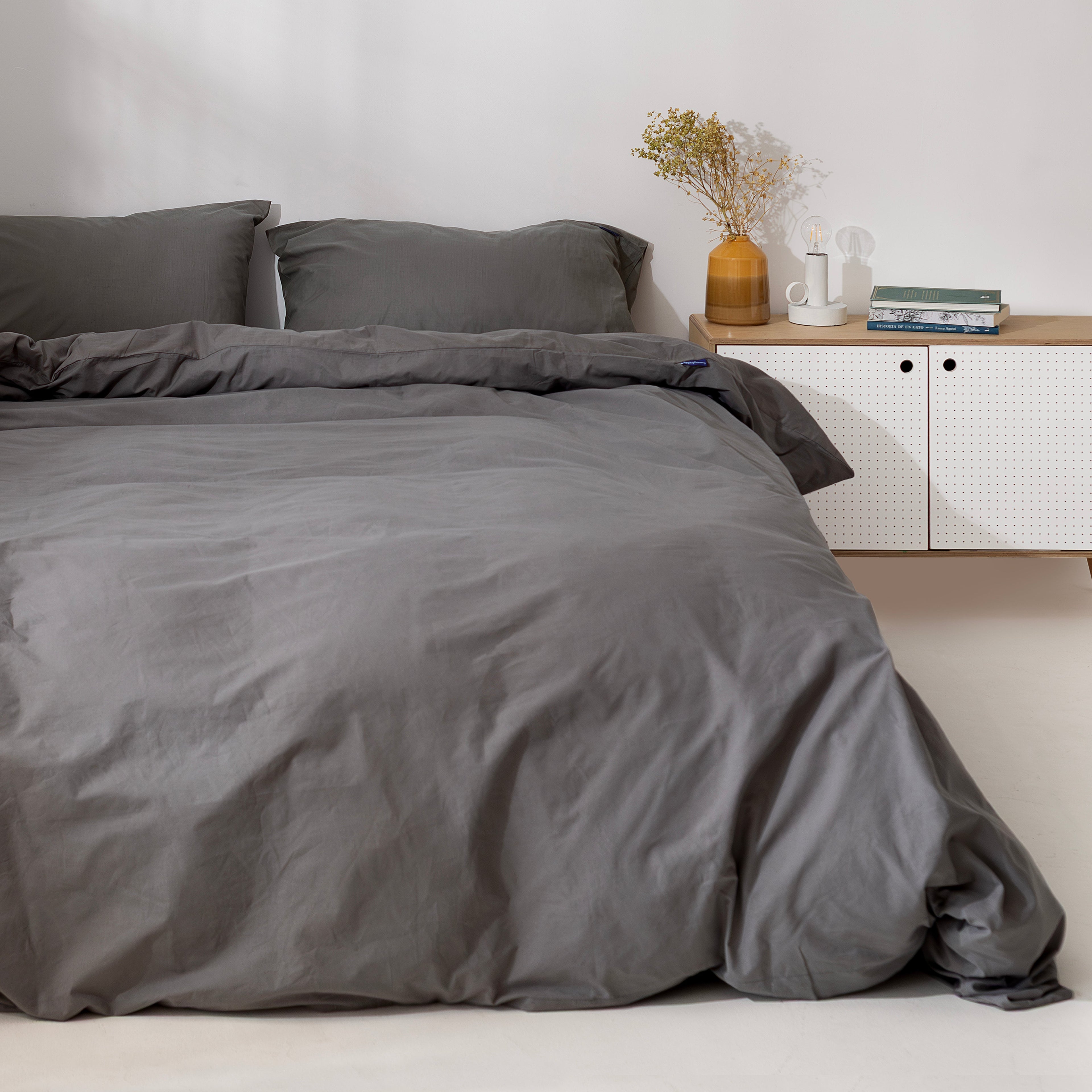 Housse De Couette Basic - Gris Foncé