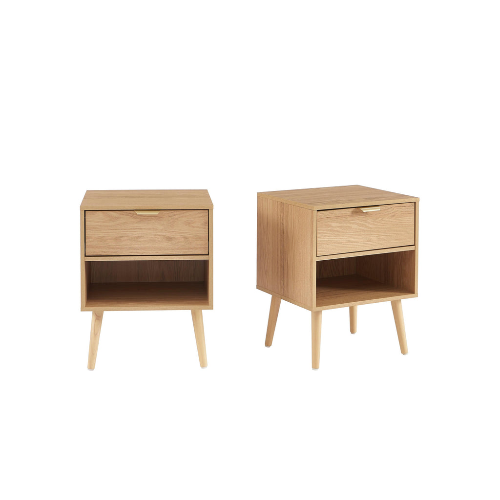 Jeanne - Lot De 2 Tables De Chevet - Effet Chêne