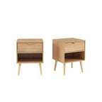 Jeanne - Lot De 2 Tables De Chevet - Effet Chêne