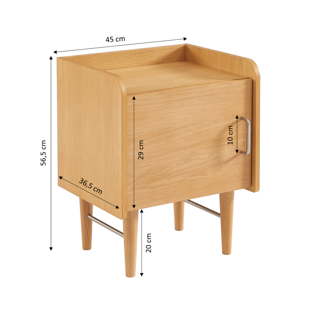 Twiggy - Table De Chevet - Placage Chêne