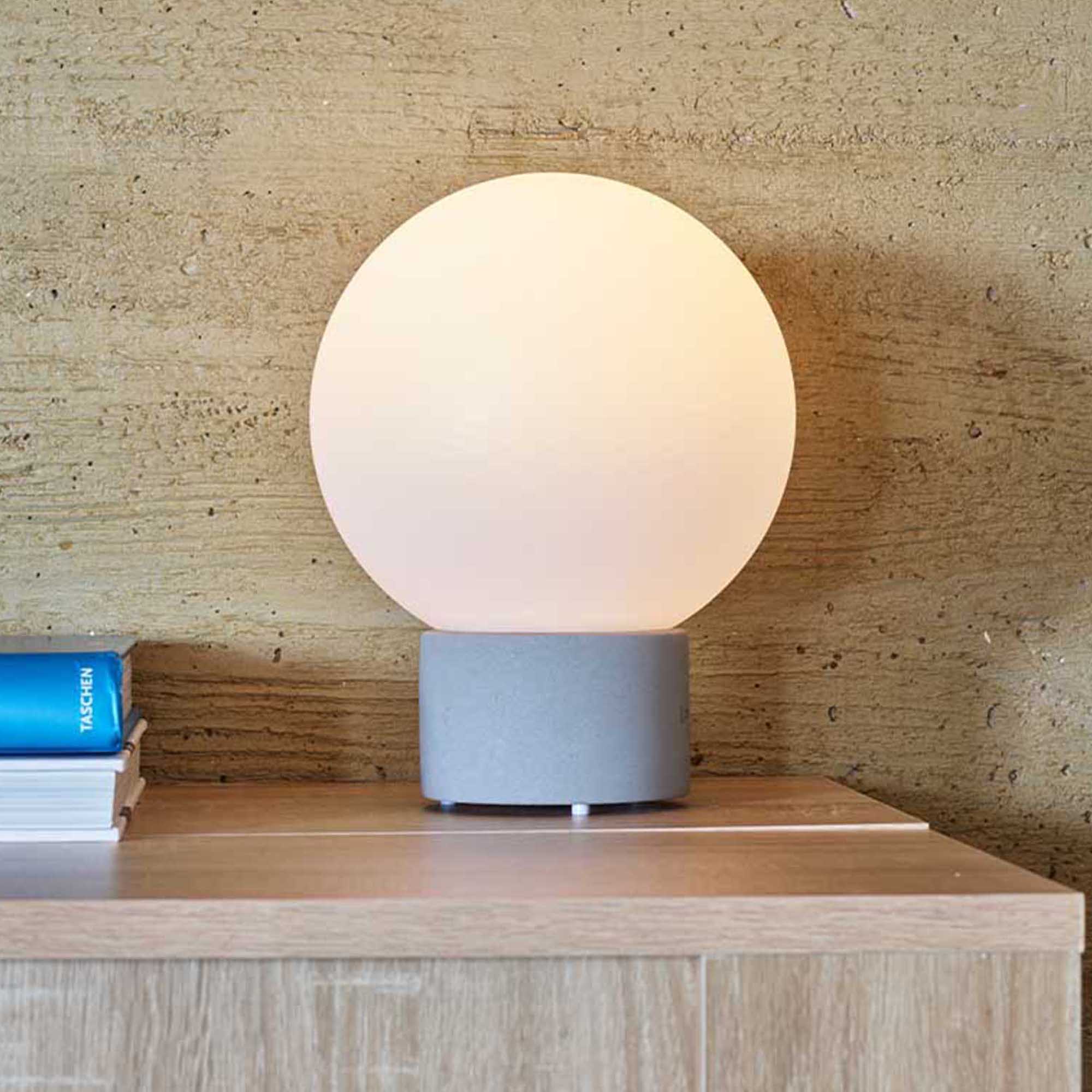 Terra - Lampe De Table Sans Fil - Béton - Gris