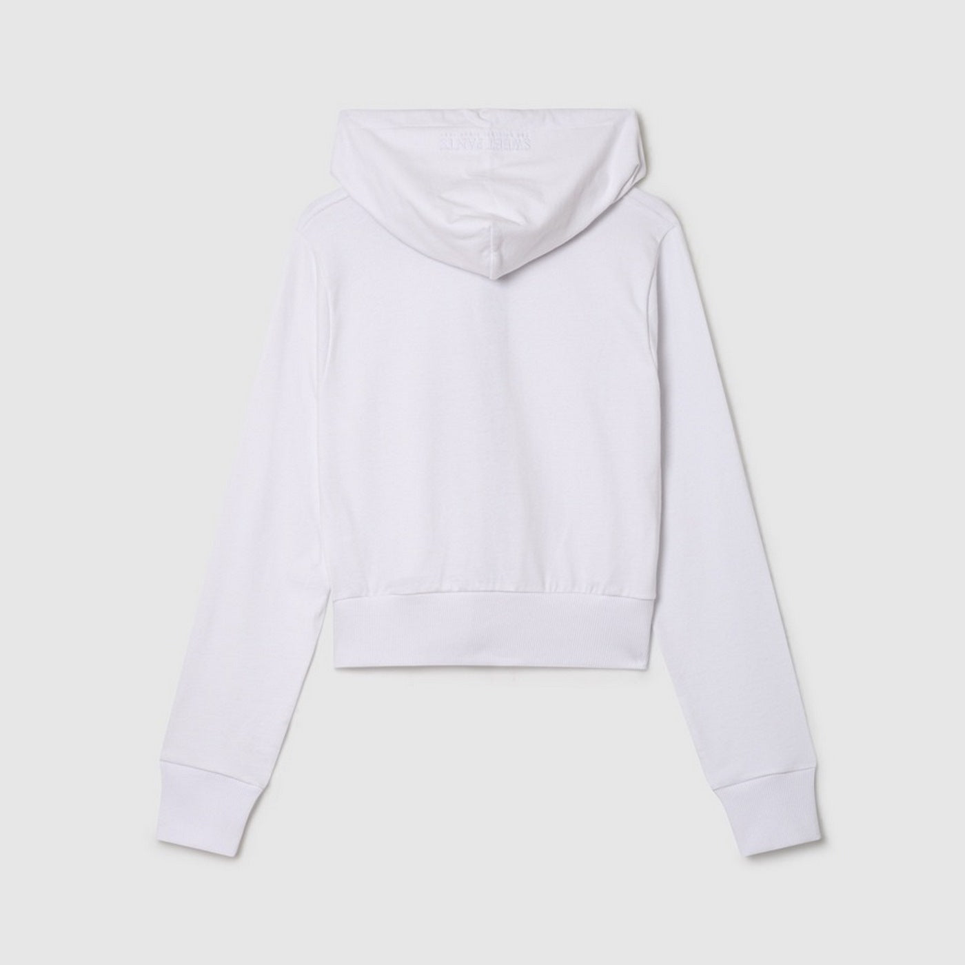 Sweat Terry Crop Zip Up - White - Femme