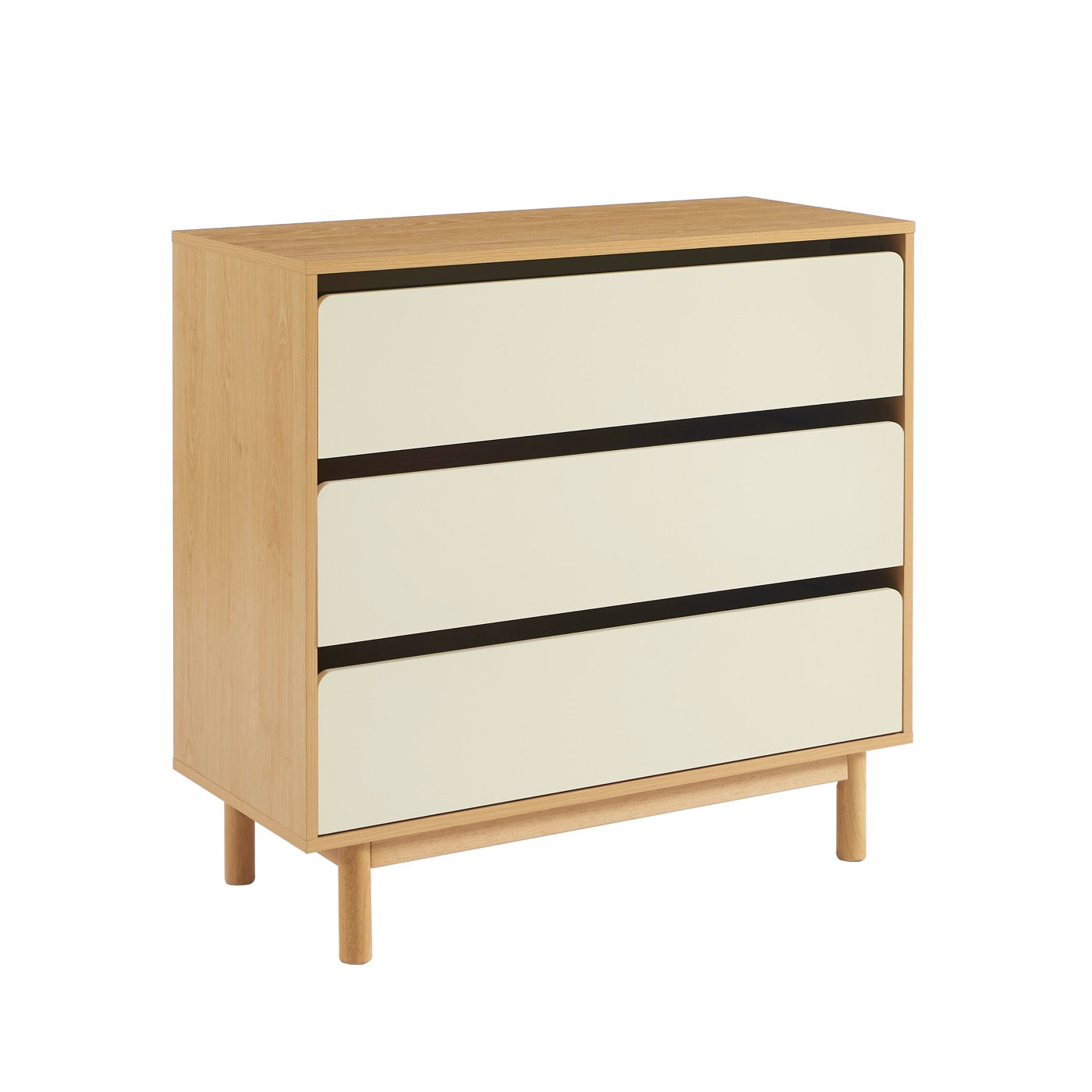 Thalia - Commode 3 Tiroirs - Effet Chêne