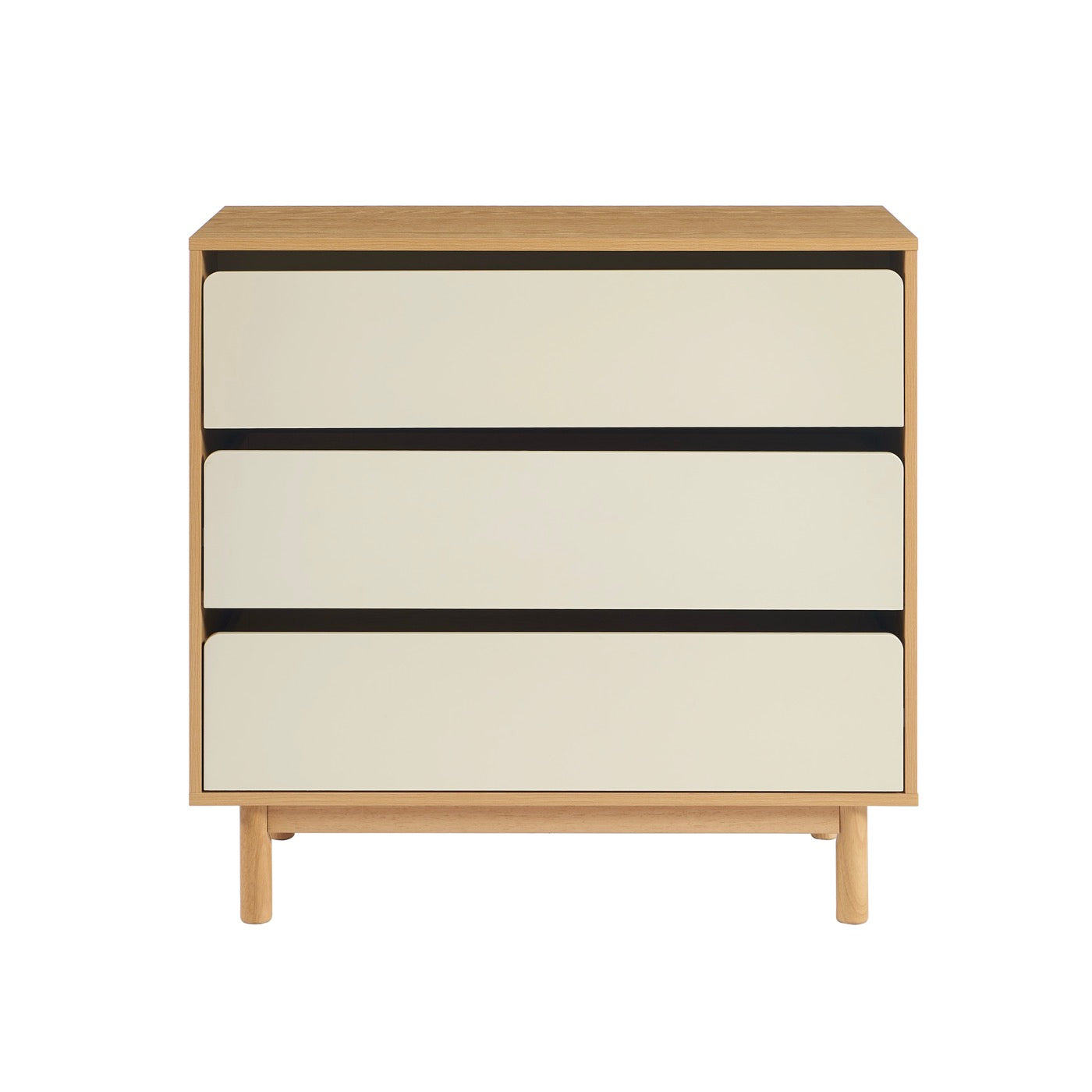 Thalia - Commode 3 Tiroirs - Effet Chêne