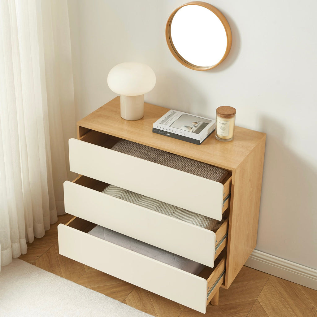 Thalia - Commode 3 Tiroirs - Effet Chêne
