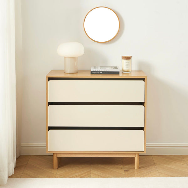 Thalia - Commode 3 Tiroirs - Effet Chêne