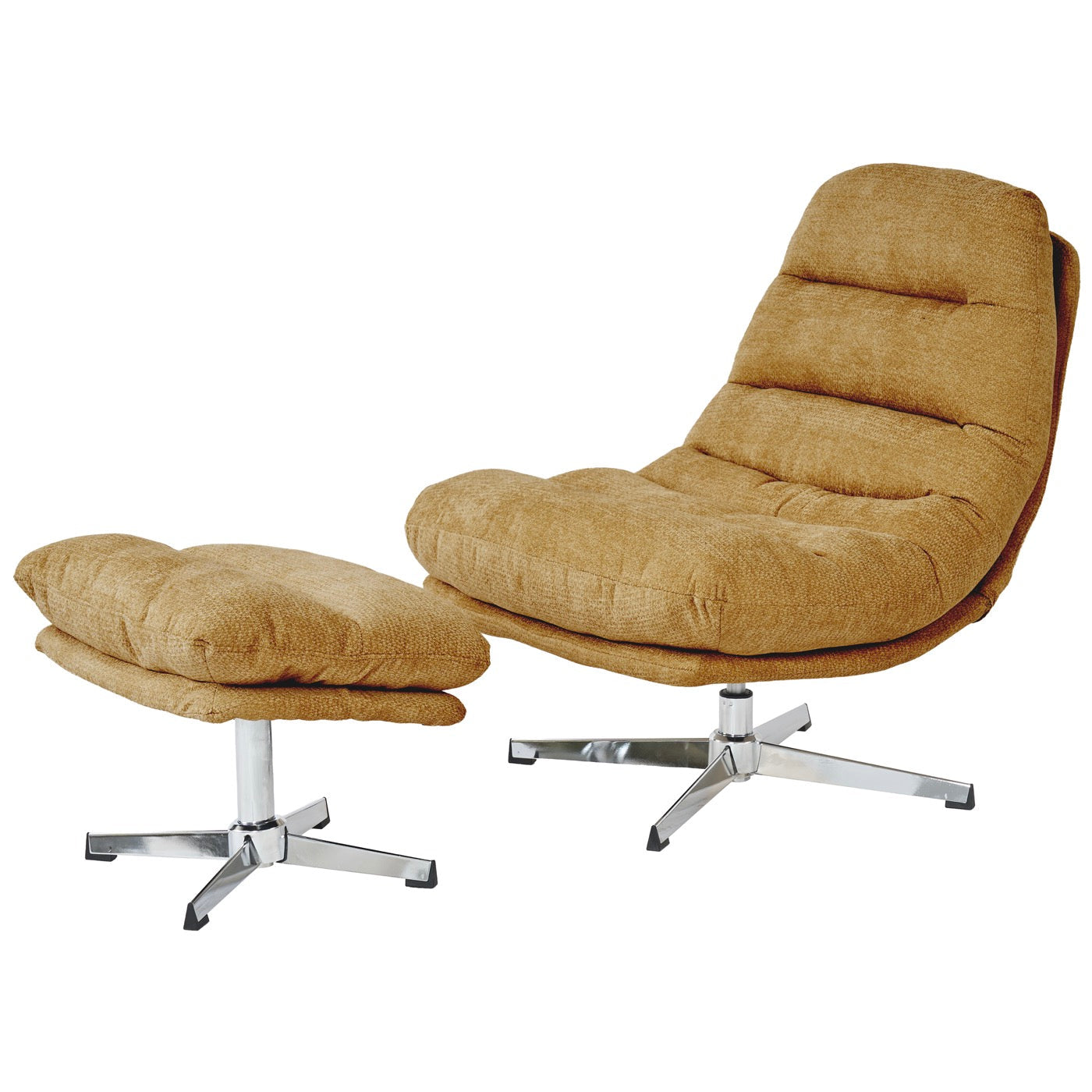 Themis - Fauteuil Rotatif 1 Place - Tissu Jaune Moutarde