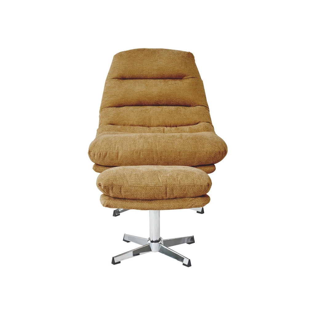 Themis - Fauteuil Rotatif 1 Place - Tissu Jaune Moutarde