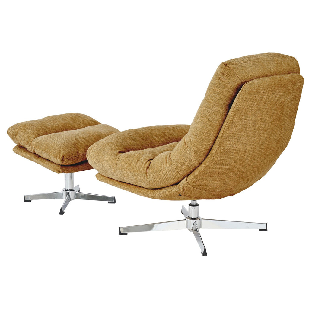 Themis - Fauteuil Rotatif 1 Place - Tissu Jaune Moutarde