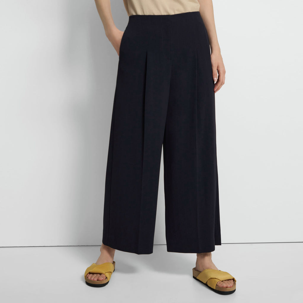Theory NYC - Pants - Wide Plt Pant B - Deep Navy
