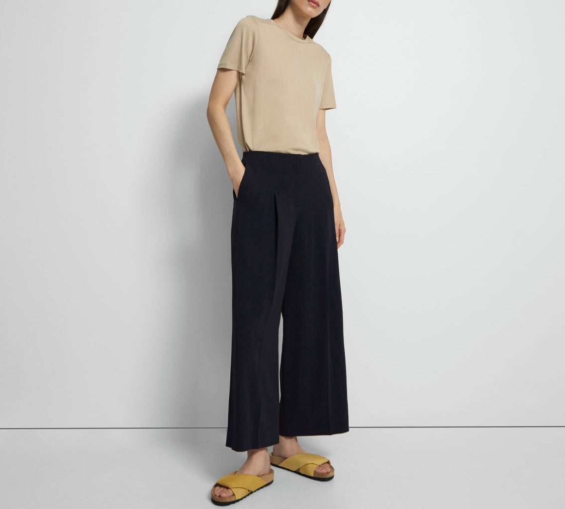 Theory NYC - Pants - Wide Plt Pant B - Deep Navy
