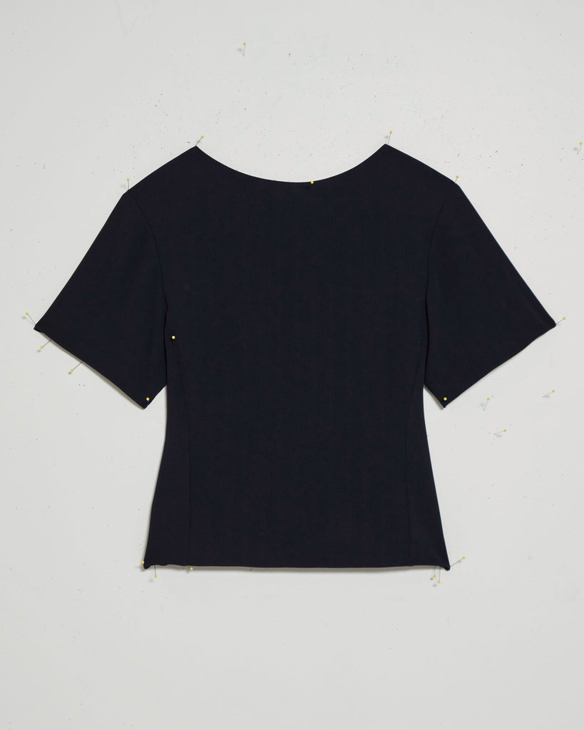 Theory NYC - Woven - Ss Butterfly Top - Deep Navy