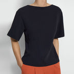 Theory NYC - Woven - Ss Butterfly Top - Deep Navy