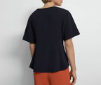 Theory NYC - Woven - Ss Butterfly Top - Deep Navy