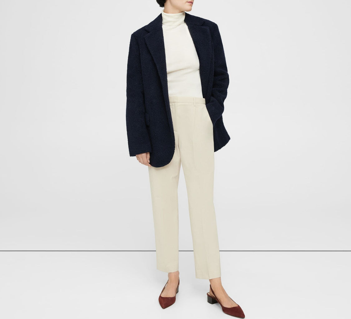 Theory NYC - Cut & Sew Knit - Faux Fur Boy Jkt - Navy